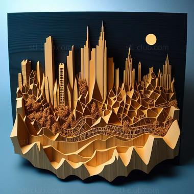 3D model city skyline (STL)